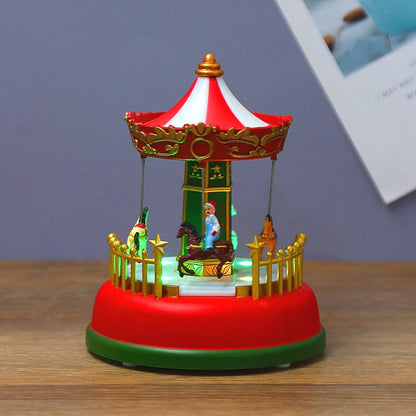 Carrusel Musical de Navidad con Luz LED · Rueda de la Fortuna Brillante · Decoración Navideña y Regalo Ideal