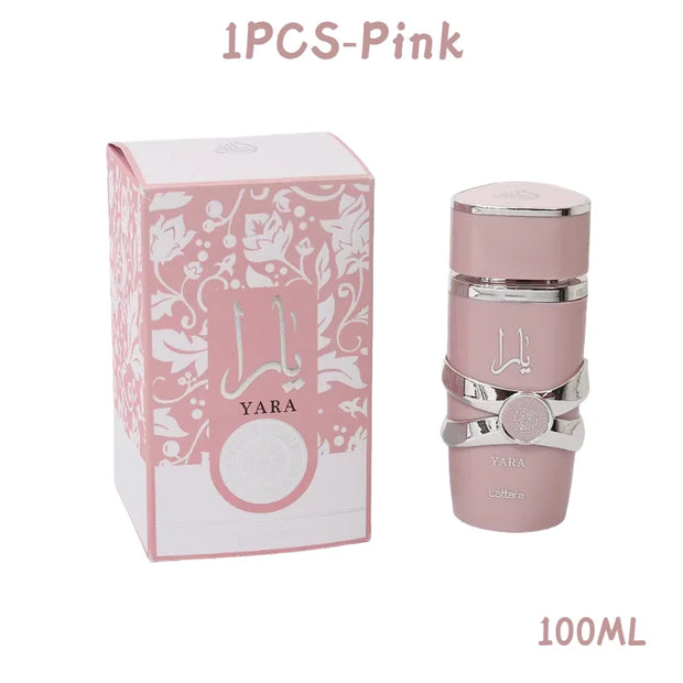 Perfume Yara Original 100 ml Unisex – Eau de Parfum Árabe de Alta Calidad, Fragancia Duradera con Feromonas y Aroma Ligero en Spray