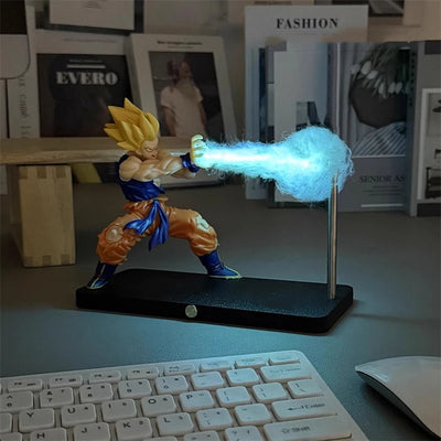 ⚡ Lámpara de Noche DRAGON BALL · Son Goku Kamehameha · Luz LED Decorativa para Escritorio y Habitación 🌙