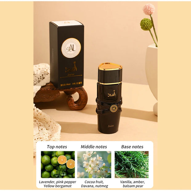 Perfume árabe de lujo unisex – Eau de Parfum en spray con notas florales, frutales y orientales especiadas, aroma gourmand con toque de almizcle