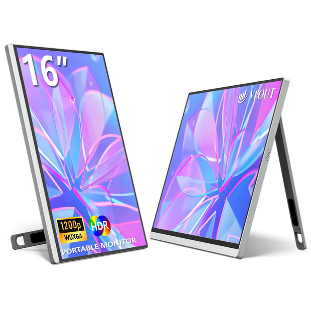 🖥️ **Monitor Portátil VEOUT 16” FHD IPS — Pantalla 1200p 16:10, 60 Hz, Ideal para Juegos, Laptop, PC o Teléfono | Segunda Pantalla Externa Compacta y Versátil**