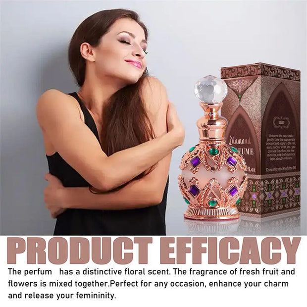 Perfume árabe exótico para mujer con feromonas, bouquet floral de rosa, jazmín y vainilla, fragancia intensa y duradera