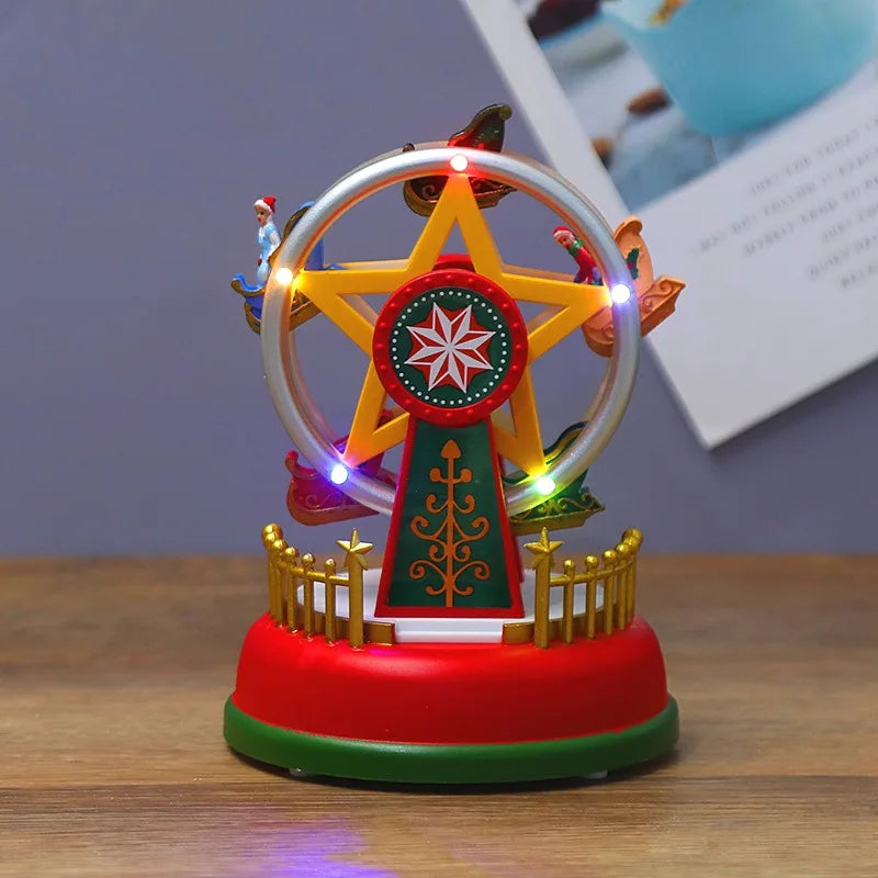 Carrusel Musical de Navidad con Luz LED · Rueda de la Fortuna Brillante · Decoración Navideña y Regalo Ideal