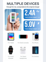 Regleta eléctrica universal multifunción con 6 puertos USB y enchufes EU/US — cable de extensión y adaptador de carga para teléfonos, tablets y más dispositivos