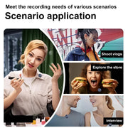 Micrófono de Solapa Inalámbrico Profesional · 50 m de Alcance · 40 h de Batería + Estuche de Carga