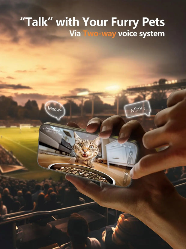 🐾 Dispensador Automático de Comida con Cámara y WiFi – Control Inteligente por App Tuya para Gatos y Perros