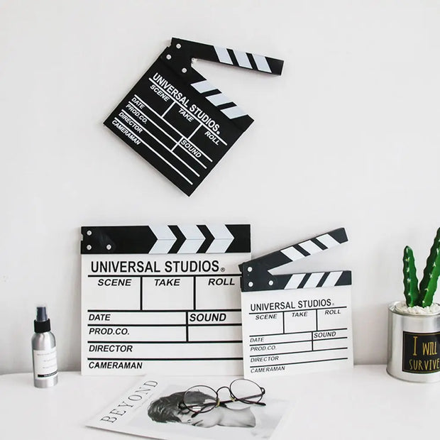 🎬 Claqueta de Cine de Madera 30x27 cm – Estilo Profesional para Rodajes y Decoración