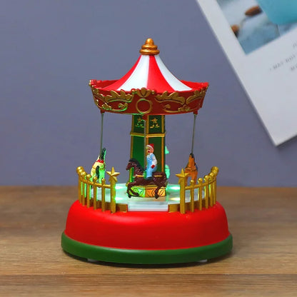 Carrusel Musical de Navidad con Luz LED · Rueda de la Fortuna Brillante · Decoración Navideña y Regalo Ideal