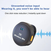 Micrófono de Solapa Inalámbrico Profesional · 50 m de Alcance · 40 h de Batería + Estuche de Carga