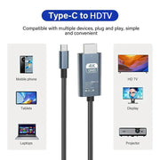 🔌 **Cable USB-C a HDMI 8K Ultra HD — Transmisión de vídeo 4K/60Hz y 8K, adaptador Tipo C para iPhone 15, MacBook, iPad y Samsung | Conexión rápida y sin retrasos