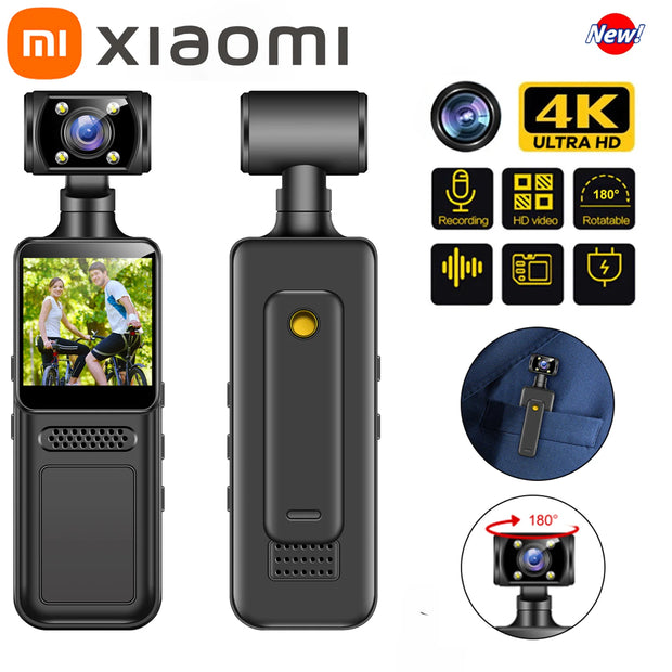 📸 **Cámara de Bolsillo Xiaomi 8K HD 2025 — Portátil, Rotación 180°, Visión Nocturna y Grabación Profesional para Deportes al Aire Libre**