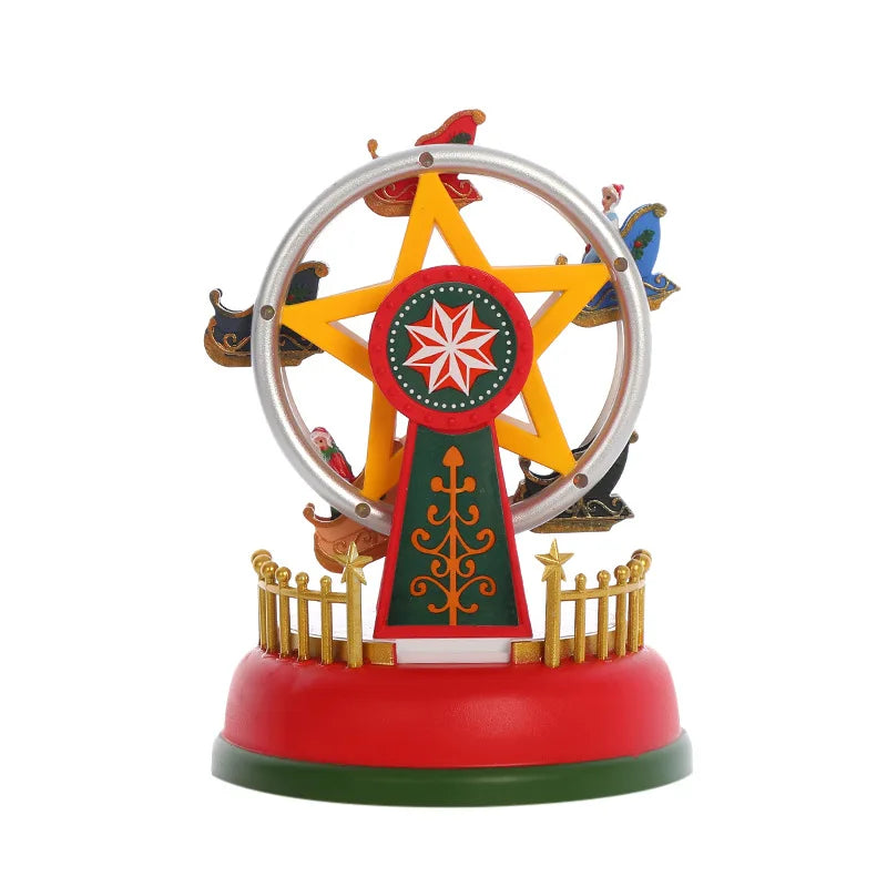 Carrusel Musical de Navidad con Luz LED · Rueda de la Fortuna Brillante · Decoración Navideña y Regalo Ideal