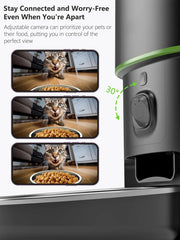 🐾 Dispensador Automático de Comida con Cámara y WiFi – Control Inteligente por App Tuya para Gatos y Perros