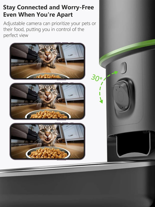 🐾 Dispensador Automático de Comida con Cámara y WiFi – Control Inteligente por App Tuya para Gatos y Perros