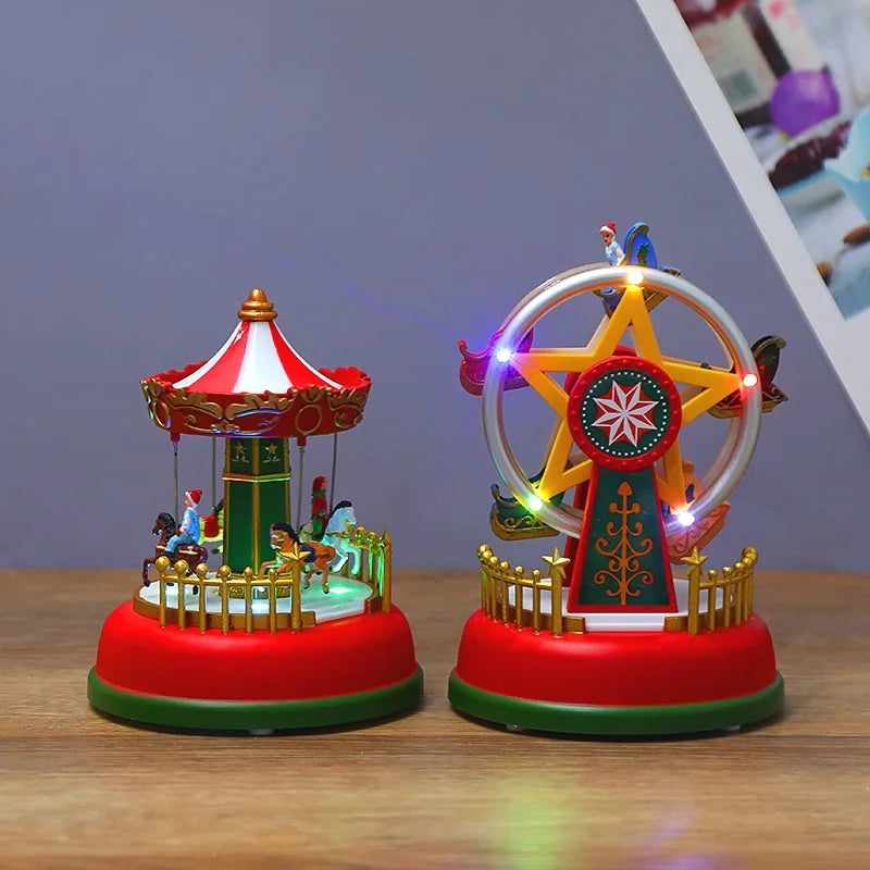 Carrusel Musical de Navidad con Luz LED · Rueda de la Fortuna Brillante · Decoración Navideña y Regalo Ideal