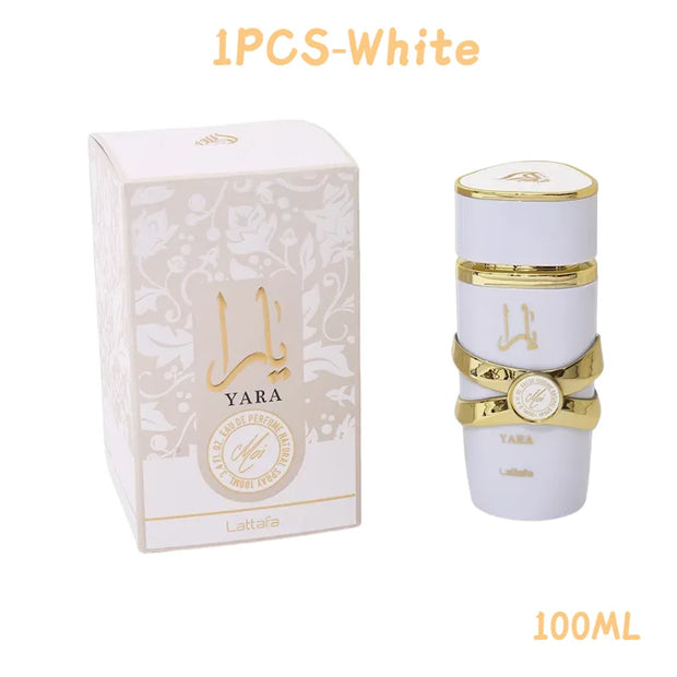 Perfume Yara Original 100 ml Unisex – Eau de Parfum Árabe de Alta Calidad, Fragancia Duradera con Feromonas y Aroma Ligero en Spray