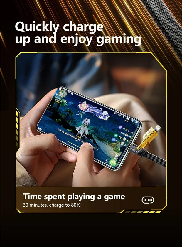 ⚡ Cable de Carga Rápida 4 en 1 Mecha PD 27W / 65W | Multi Puerto USB Tipo-C – Compatible con iPhone 15, Samsung y Xiaomi