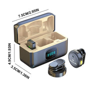 Micrófono de Solapa Inalámbrico Profesional · 50 m de Alcance · 40 h de Batería + Estuche de Carga