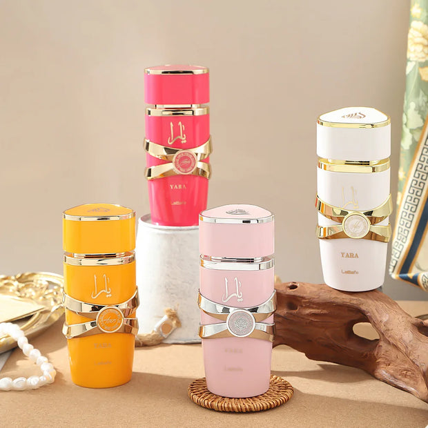 Yara EDP 100 ml para mujer / Asad EDP 100 ml para hombre – Perfumes árabes de larga duración con notas florales y amaderadas, ideales para regalo