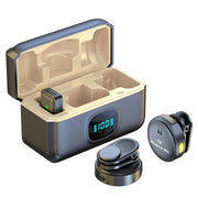 Micrófono de Solapa Inalámbrico Profesional · 50 m de Alcance · 40 h de Batería + Estuche de Carga