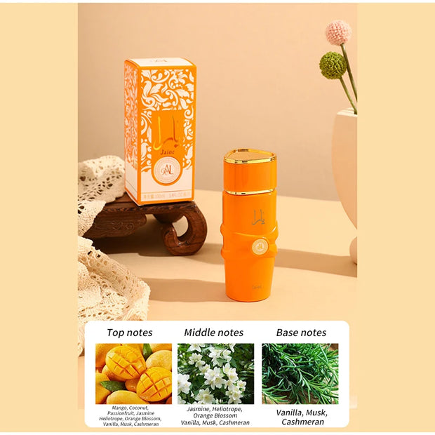 Perfume árabe de lujo unisex – Eau de Parfum en spray con notas florales, frutales y orientales especiadas, aroma gourmand con toque de almizcle