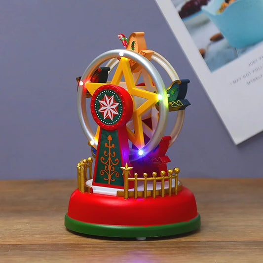 Carrusel Musical de Navidad con Luz LED · Rueda de la Fortuna Brillante · Decoración Navideña y Regalo Ideal