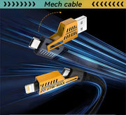 ⚡ Cable de Carga Rápida 4 en 1 Mecha PD 27W / 65W | Multi Puerto USB Tipo-C – Compatible con iPhone 15, Samsung y Xiaomi