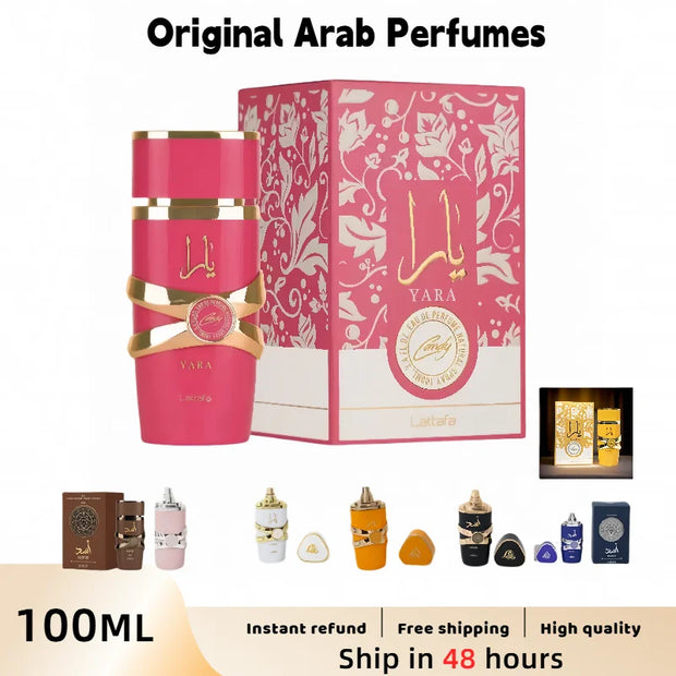 Perfume Yara Original 100 ml Unisex – Eau de Parfum Árabe de Alta Calidad, Fragancia Duradera con Feromonas y Aroma Ligero en Spray