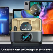 Micrófono de Solapa Inalámbrico Profesional · 50 m de Alcance · 40 h de Batería + Estuche de Carga