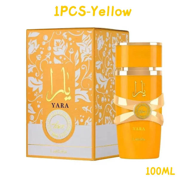 Perfume Yara Original 100 ml Unisex – Eau de Parfum Árabe de Alta Calidad, Fragancia Duradera con Feromonas y Aroma Ligero en Spray