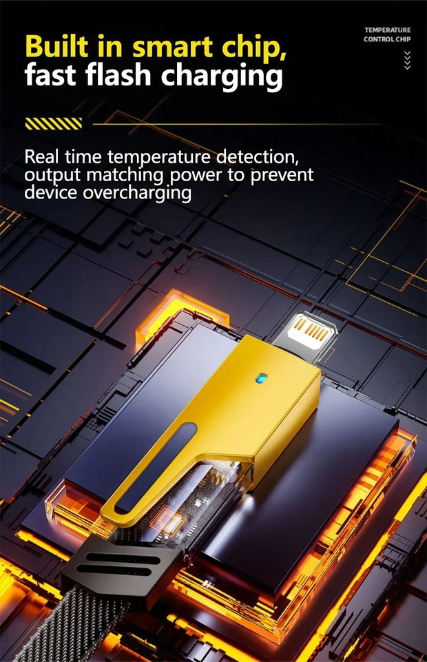 ⚡ Cable de Carga Rápida 4 en 1 Mecha PD 27W / 65W | Multi Puerto USB Tipo-C – Compatible con iPhone 15, Samsung y Xiaomi