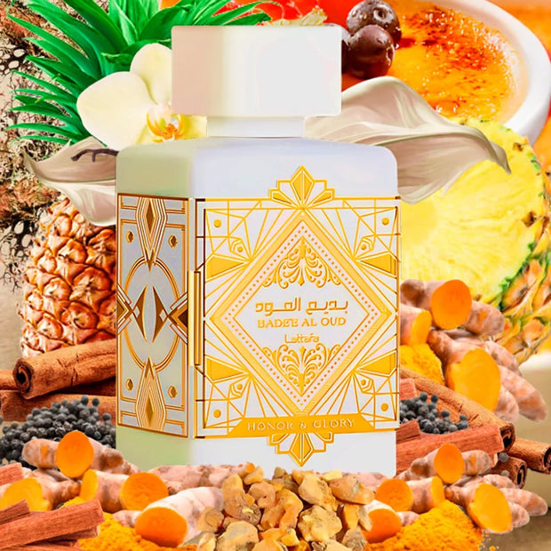 🌟 **Perfume Unisex Lattafa Bade’e Al Oud Honor & Glory 100 ml — Fragancia Árabe de Lujo, Intensa y Elegante | Inspiración Oriental para Hombre y Mujer**
