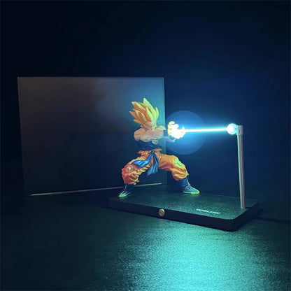 ⚡ Lámpara de Noche DRAGON BALL · Son Goku Kamehameha · Luz LED Decorativa para Escritorio y Habitación 🌙