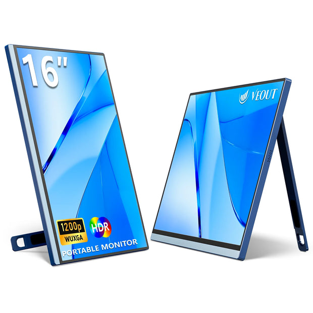 🖥️ **Monitor Portátil VEOUT 16” FHD IPS — Pantalla 1200p 16:10, 60 Hz, Ideal para Juegos, Laptop, PC o Teléfono | Segunda Pantalla Externa Compacta y Versátil**